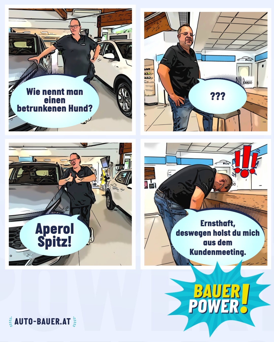 Autohaus Bauer Comic Strip Werbung