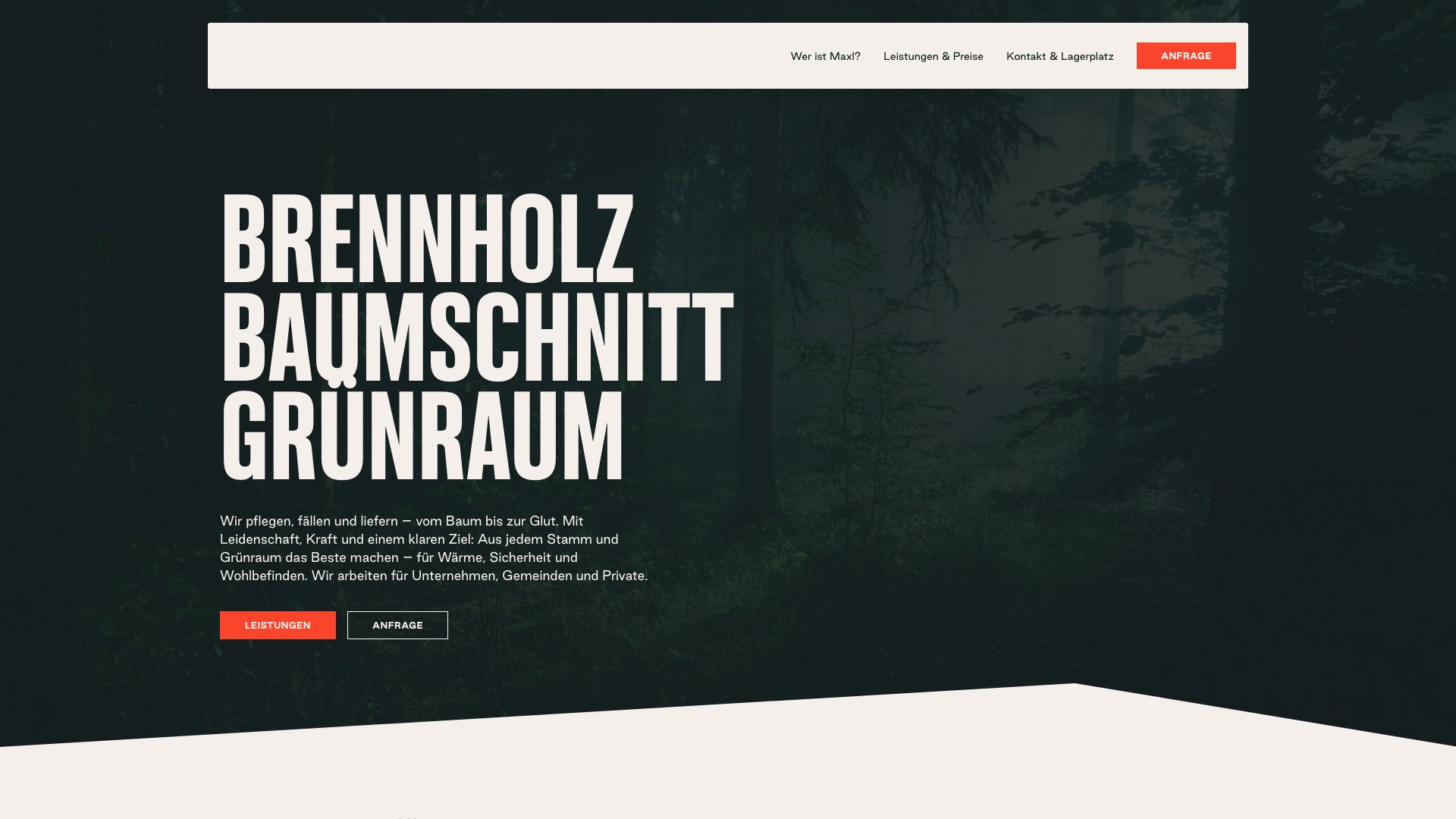 Brennholz Maxl Webdesign Screenshot