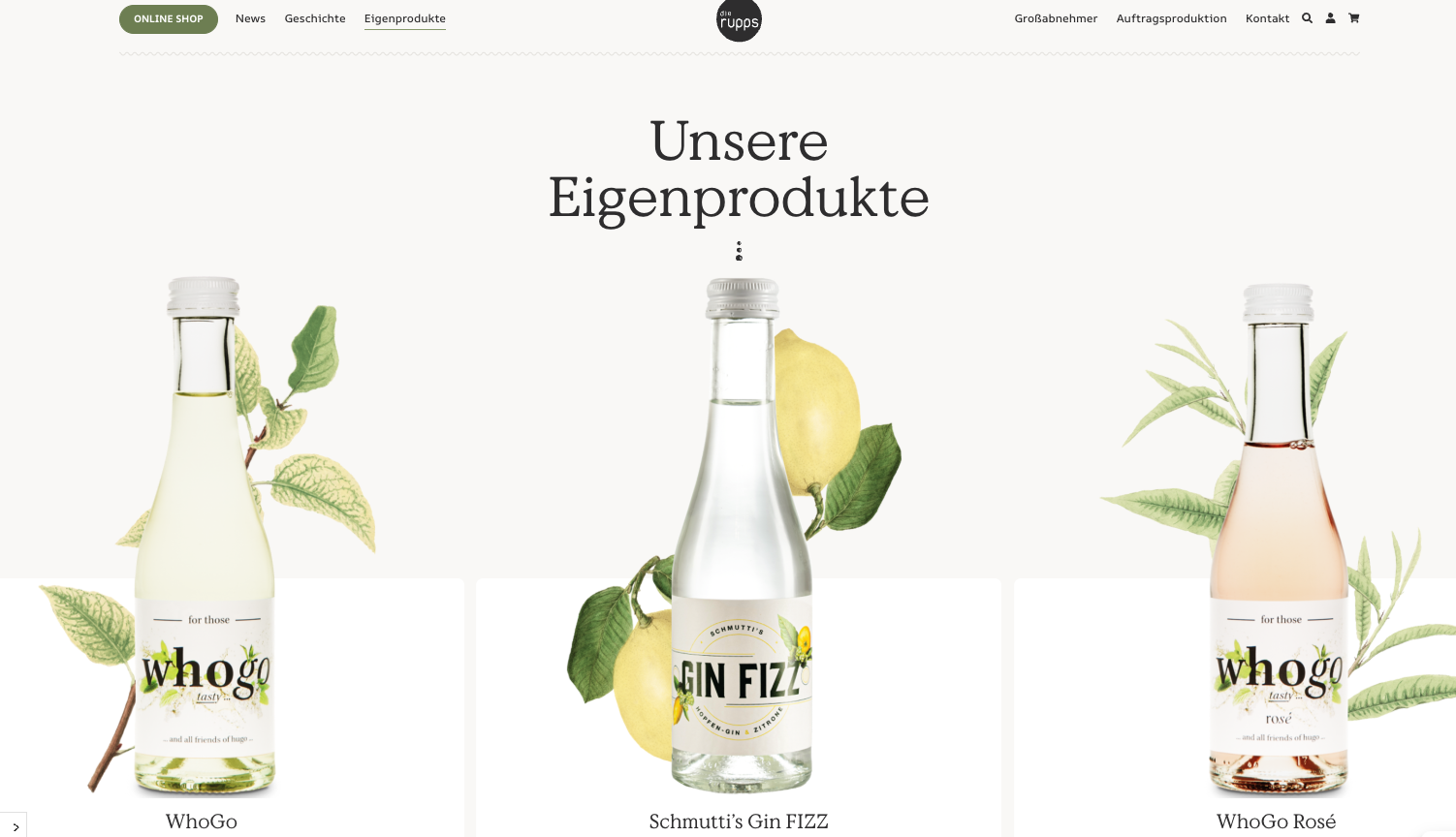 Die Rupps Website & Onlineshop