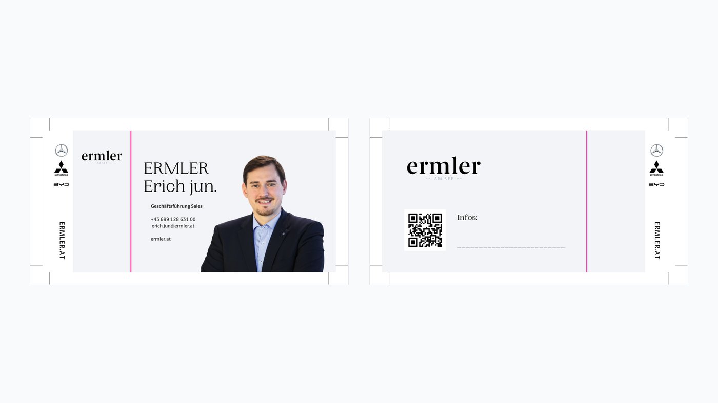 Geschäftsdrucksorten Ermler am See – Visitenkarten Erich Ermler jun.