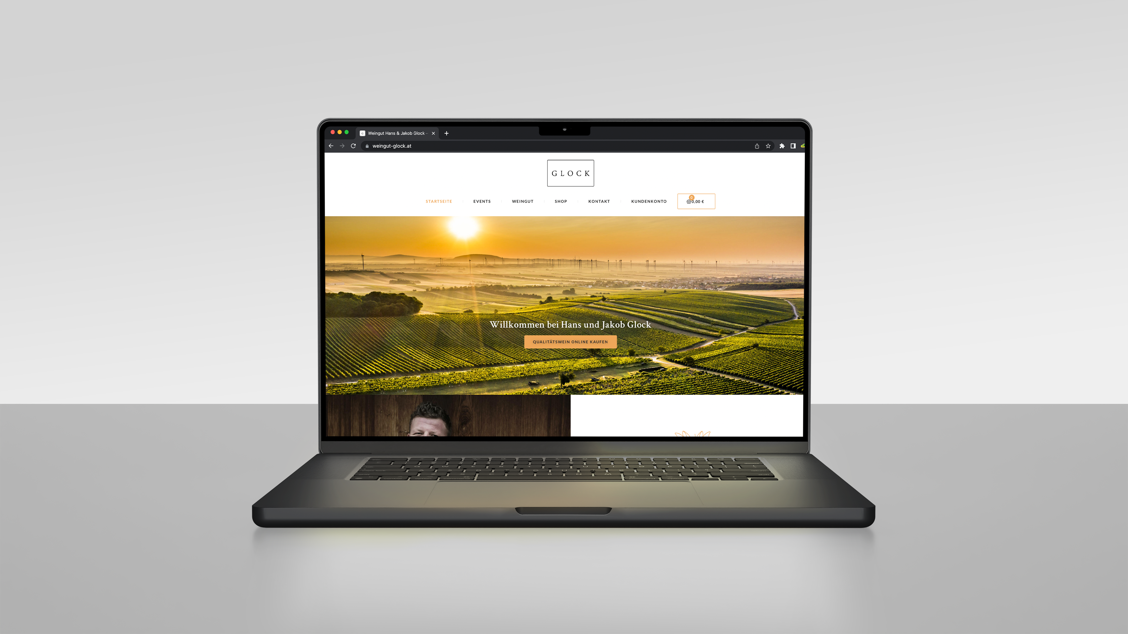 Weingut Glock Laptop Mockup