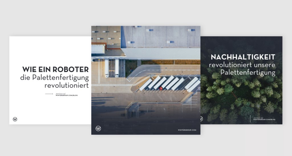 Wintergroup Social Media Content Deck – Posting-Vorlagen für Palettenfertigung, Robotik und Nachhaltigkeit