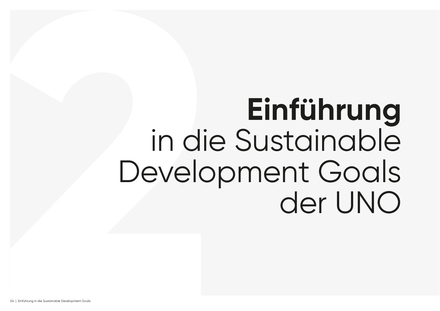 Einführung UN Agenda 2030
