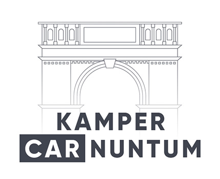 Sujet Kamper Carnuntum Haydntor technische Zeichnung schwarz Logo
