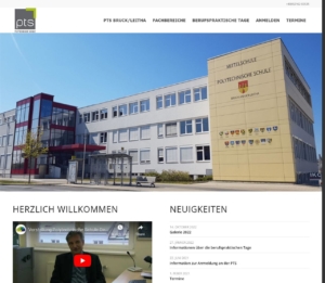 Screenshot Polytechnische Schule Bruck an der Leitha Website