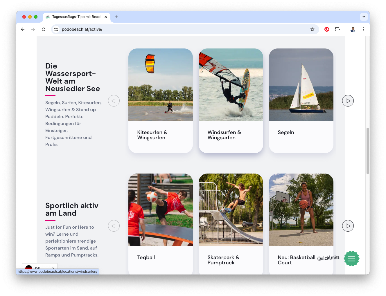 Tourismus Plattform PodoBeach Podersdorf am See 2